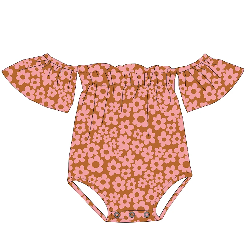 Trending Milk Silk Fabric Off Shoulder Design Snap Baby Leotard One Piece Summer Fall Girl Bodysuit - Image 4