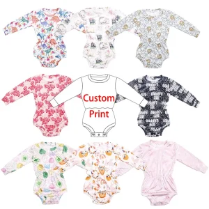 New Arrival Newborn Baby One Piece Romper Long Sleeve Round Neck Milk Silk Fabric Western Spring Girl Leotard