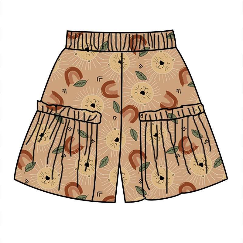 Customized Summer Shorts for Infants Comfortable and Breathable Bamboo Fabric Children's Pocket Shorts - Image 2