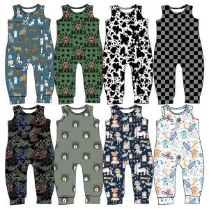 New Arrival Boys Clothing Custom Design Sleeveless Cute Style Stretchy Fabric One Piece tank Boys Romper