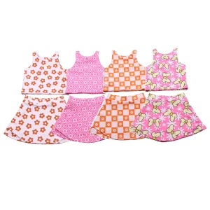 New Arrival Boutique Baby Girls Floral Shorts Yoga Outfit 2 Piece Set Breathable Elastic Waist Custom Printed Princess Active