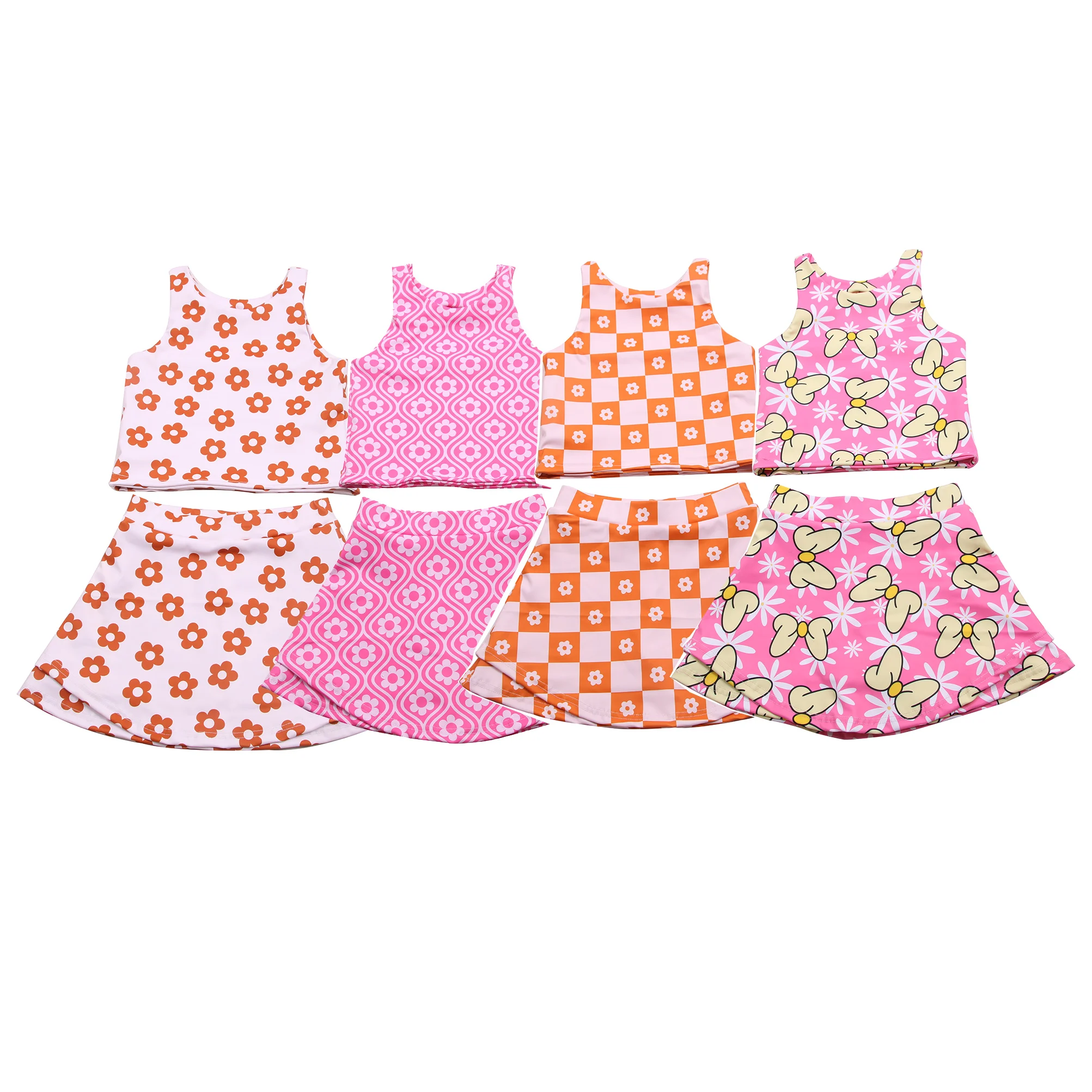 New Arrival Boutique Baby Girls Floral Shorts Yoga Outfit 2 Piece Set Breathable Elastic Waist Custom Printed Princess Active