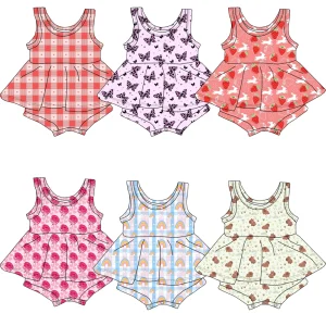 2026 Newborn Sleeveless Romper Skirt with Lace Design - Customized Summer Romper for Little Girls