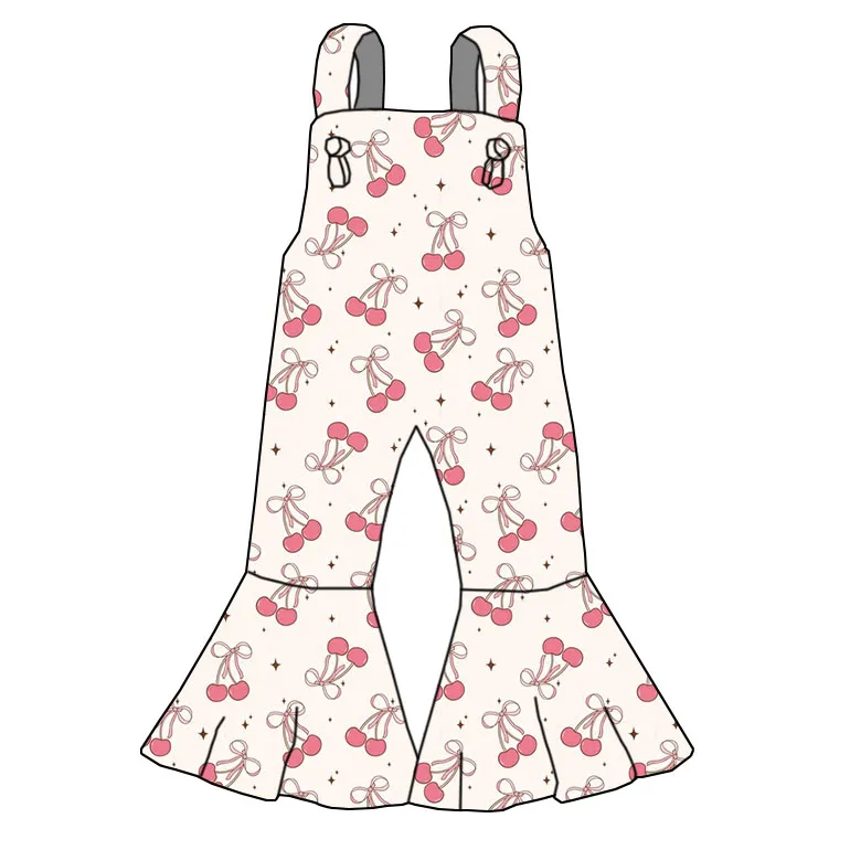 95% Bamboo 5% Spandex Bamboo Products Children's Jumpsuits Summer Sleeveless Flared Pants Girls' Daily Comfortable Jumpsuits - Image 3