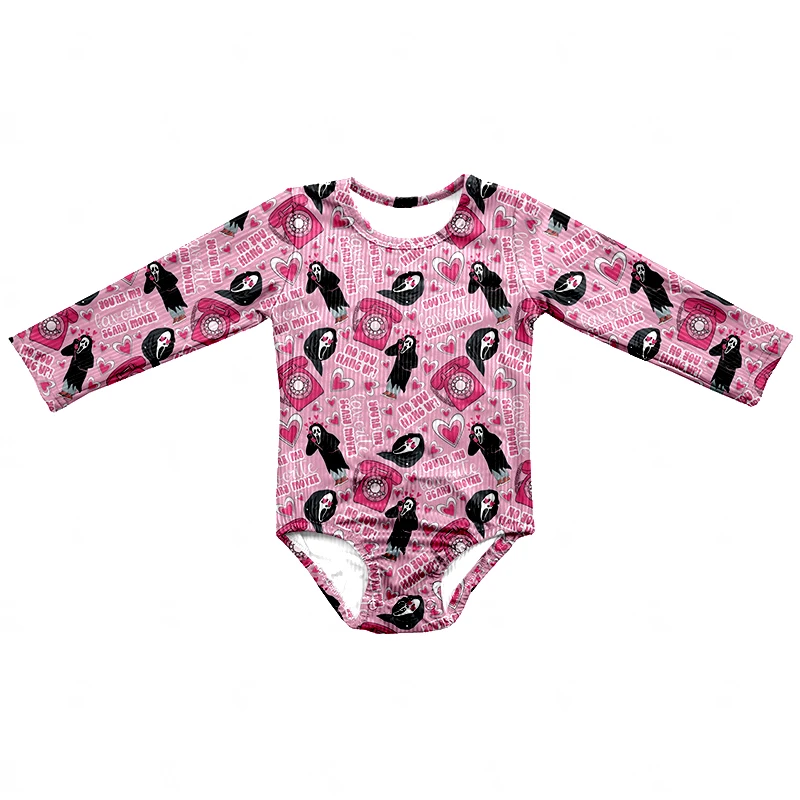 Winter Spring Valentine's Day Long Sleeve Girl Leotard Soft Custom Print Newborn Baby Jumpsuit One Piece Romper - Image 3