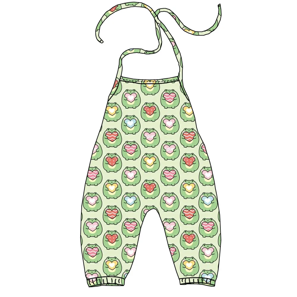 Hot Selling 0-16 Year Old Custom Print Kids Girls Halter Tops Romper Toddler Baby Kids Wide-legs Jumpsuits - Image 6