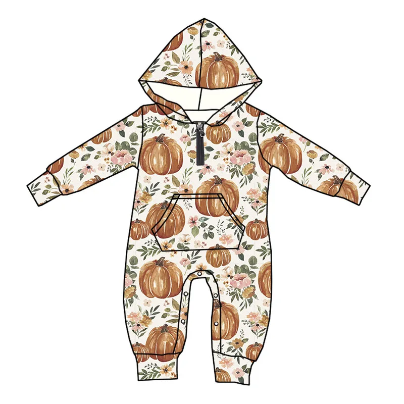 New Arrival Soft Custom Bamboo Baby Pajamas Sleeper Long Sleeves Baby Girls Zipper Hoodie Romper - Image 6