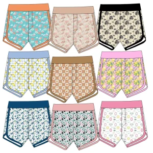 Summer Custom-patterned Children's Shorts with Wide Waist and Fringe Design, Comfortable and Breathable Children's Shorts