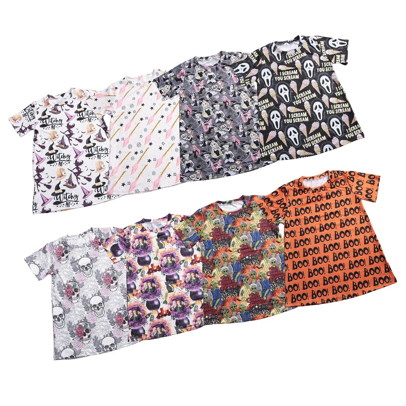Children's Clothing Halloween Costume Design Kids Boy Girl Clothing Sets Top Bell Bottom Romper Shirts Shorts Pants - Image 3