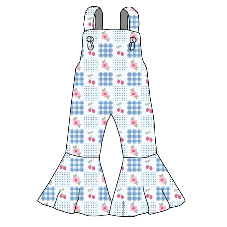 95% Bamboo 5% Spandex Bamboo Products Children's Jumpsuits Summer Sleeveless Flared Pants Girls' Daily Comfortable Jumpsuits - Image 2