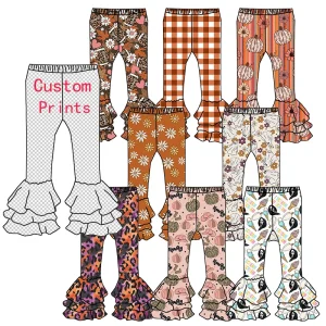 Hot Selling Children Girls Long Pants Fall Kids Soft Leggings Halloween Custom Lovely Girls Ice Leggings