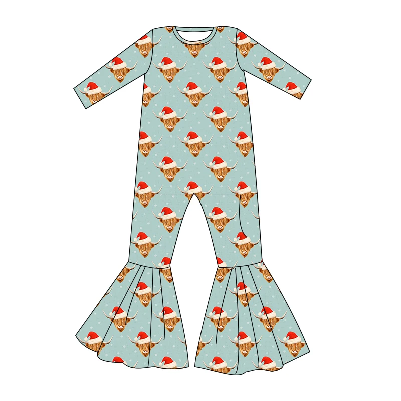 Wholesale Newborn Baby Long Sleeve Romper Custom Infant Toddler Baby Girl Christmas Top Bell Bottoms One Piece Sets Baby Clothes - Image 2